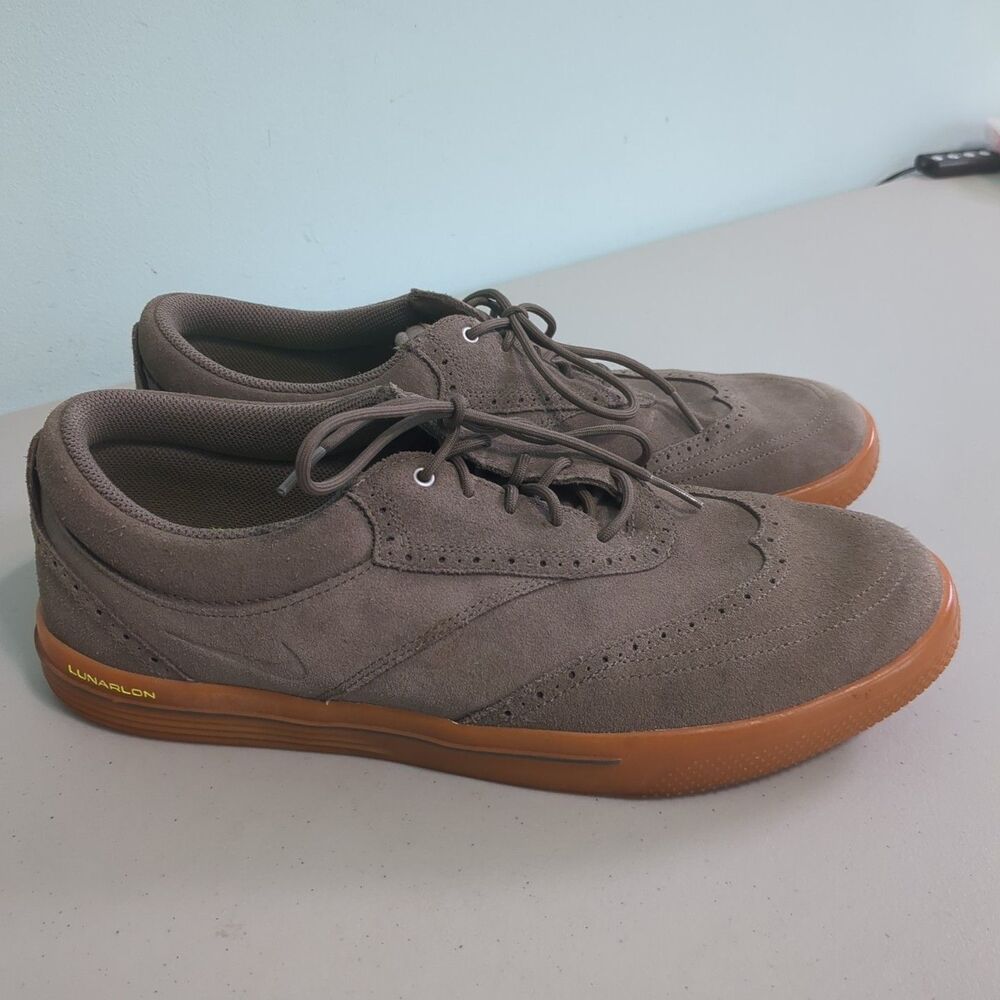 Nike Lunar Swingtip Golf Shoes Sneakers brown Lace Up Low Top 10.5